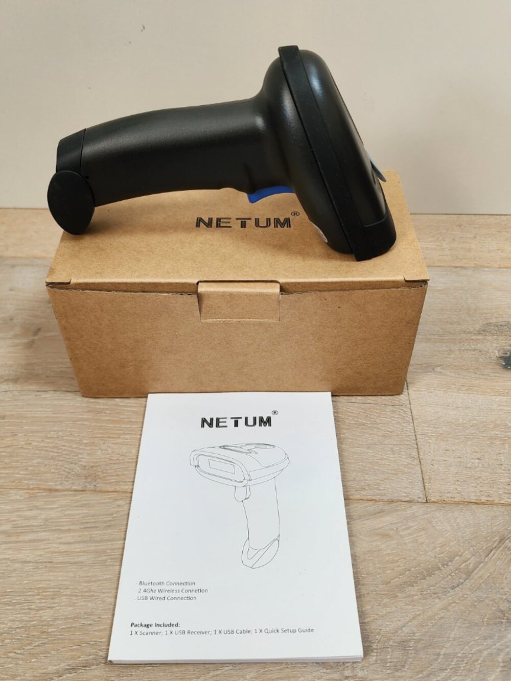 NIB NETUM Bluetooth Barcode Scanner, Compatible with 2.4G Wireless & Bluetooth - Picture 7 of 10